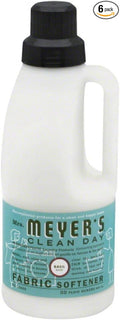 MRS. MEYER'S CLEAN DAY Liquid Fabric Softener, Infused with Essential Oils, Paraben Free, Basil, 32 oz - Pack of 6 (192 Loads)