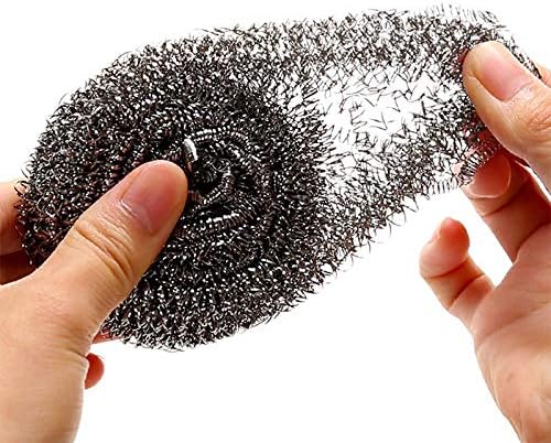 TopHomer 6 Pcs Stainless Steel Wire Balls Scrubbing Scouring Pad for Removing Heavy Dirty Home Cleaning Tools Easy to Clean