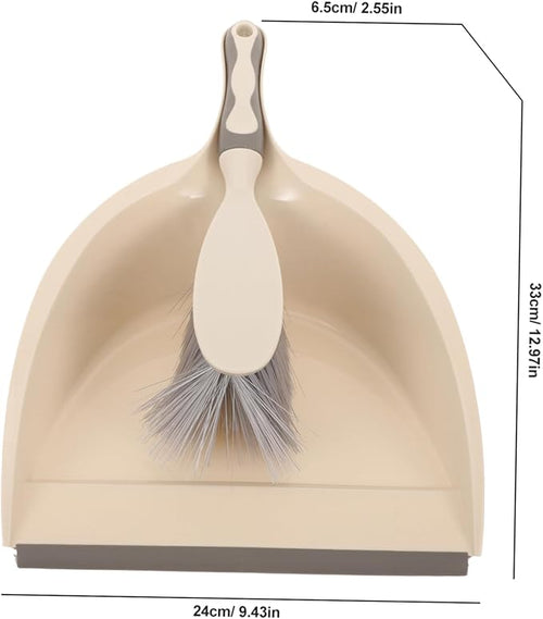 1Set Kitchen Desktop Cleaning Brush Broom Dustpan Kit Ergonomic Home Cleaning Accessory Durable and Flexible Bristles for Easy Dust Removal White