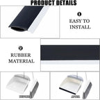 CRASPIRE 4Pcs Dustpan Rubber Edge Strips Adhesive Replacement Lip Black Broom Plastic Small Dustpan Repair Inlet Refill Pressing Garbage Silicone Repair Strip for Home Accessories(25.8cm)