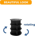SpaceAid 3 Tier Rotating Shoe Rack Tower, Spinning Shoe Display Lazy Susan, Revolving 360 Shoe Rack Storage Round Carousel, Vertical Handbag Rotate Shoes Closet Organization (3-Tier Black)