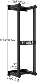 STWWO Towel Racks for Bathroom Wall Mounted, 22inch Wall Towel Rack for Rolled Towels, Towel Storage for Small Bathroom, Black