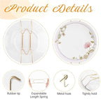 Bilillo 12 Pieces Invisible Heavy Duty Plate Holders, Stainless Steel Plate Hangers for The Wall, Plate Hangers for Display with Wall Hooks, Suitable for 6-8 inch Decorative Plates and Arts (Gold)