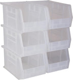 Hudson Exchange 9-1/2" x 6" x 5" (6 Pack) Plastic Stackable Storage Bin and Hanging Container, Clear
