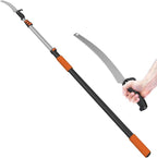 36FT Pole Saw, Telescoping Tree Trimmer with 7-30FT Extension Pole, Manual Branches Pruner for Backyard, Orange
