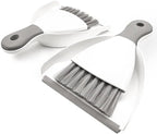 Small Hand Dust Pan and Brush - Small Broom and Dustpan Set, Mini Broom and Dustpan, Compact Dustpans and Brush for Home Cleaning, Sofa, Desk, Guinea Pig Cage, Cat Litter, etc. (Gray 2 Set)