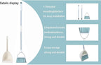 Mini Broom with Dustpan for Kids,Little Housekeeping Helper Set (White+Blue)