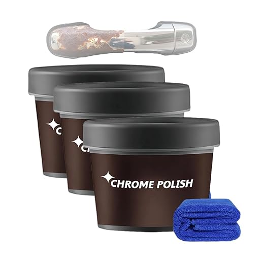 Quick Effective Metal Restoration Paste, Rust Remover for Metal, Metal Polish Cream, Chrome Cleaner and Polish (3PCS)