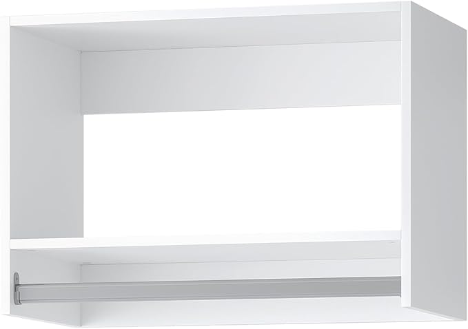 MODCART Tall Hanging Closet Unit, Modular Closet System, Wood Closet System Organizer with Storage for Walk In Closets, Clothing Rack Wardrobe Closet for Hanging Clothes, Bedroom, White, 28.5"W