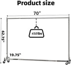 Simple Trending Industrial Grade Z Base 70in extra long Clothes Garment Rack, Commercial Grade Rolling Clothing Rack, Heavy Duty 450lb Load with Wheels, Chrome