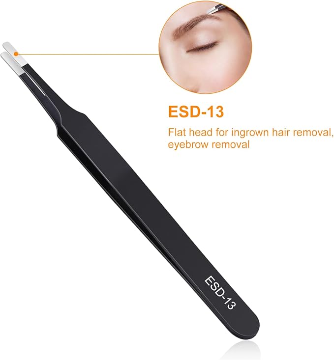 3PCS Precision Tweezers Set, Upgraded Anti-Static Stainless Steel of Tweezers, for Electronics, Soldering, Laboratory Work, Jewelry-Making, Model, Craft