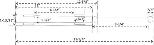 12" Valet Rod Standard for Closet (White)