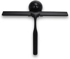 Matte Black Shower Squeegee for Glass Doors with Adhesive Hooks, Squeegee for Shower Glass, Cleaner Tool for Bathroom Household Window Mirror Tile Wall Car, 10 Inch Black