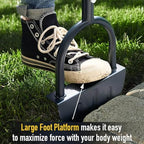 Garosa Half Moon Lawn Edger High Hardness Carbon Steel Sidewalk Grass Long Handled Step Edger Manual Trimming Shovel for Garden Yellow Black