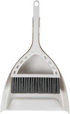 Mini Broom and Dustpan Set Small Dust pan and Brush Set Perfect for Desk Office Camping Dorm RV Essentials (White)