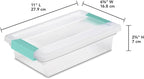 Sterilite 30-Pack Clip Box, Stackable Clear Plastic Bins with Latching Lids, Small - Writing, Arts or Crafts Supplies Storage Containers for Home, Office, Classroom and Workshop Organization