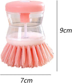 2Pcs Pink Dish Brush with Soap Dispenser,Soap Dispensing Brush, Kitchen Brush,Dish Pot Pan Sink Cleaning, Dish Brush Washing Utensils,Washing Up Liquid Soap Dispenser,Soap Dispensing Dish Brush