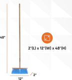 Superio Kitchen Broom - USA Wood Handle, Fine Premium Blue Bristles - Heavy Duty Household Broom - Easy Swiping Dust and Wisp, Home, Kitchen, Lobby, Floors and Corners 2-Pack
