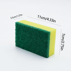 Kitchen Cleaning Sponge, Heavy Duty Non-Scratch Sponge for Non-Stick & Delicate Surfaces (When Used Gently), High Density, Dual-Side Multi-Surface Cleaning, 6 Pack (Yellow/Green)