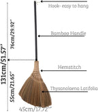 Natural Whisk Broom – Vietnamese Straw Soft Broom for Indoor-Outdoor Cleaning, Yard, Sofa, Car Hood, Decoration, 51.57-Inch Long