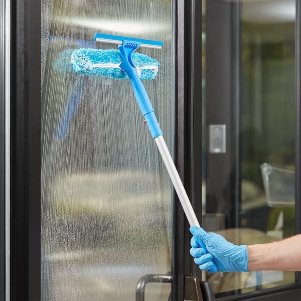 Professional Window Cleaning Kit, 3-Piece Set with 20" Pole, 14" Squeegee, 6 Gallon Bucket
