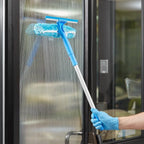 Professional Window Cleaning Kit, 3-Piece Set with 20" Pole, 14" Squeegee, 6 Gallon Bucket