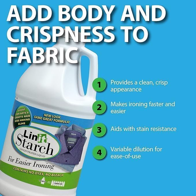 Malco Liquid Starch Crisp Classic Finish 64 oz. (Pack of 2) Liquid Starch for Ironing Clothes/Perfect for Wrinkle Release/Great for Arts & Crafts Projects/Slime, Paper Mache, Silly Putty