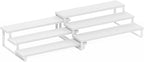 Furinno RAVEL Kitchen Countertop Organizer Set of 2, 3-Tier Counter Shelves, Kitchen Storage, Expandable, Spice Rack, for Pantry, Coffee Bar, White