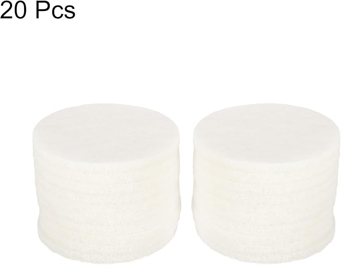 HARFINGTON 20pcs Scrubber Scouring Pads 450 Grits 5 Inch Drill Power Brush Hoop and Loop Surface Conditioning Disc Drill Scuffing Disc Scrub Pads for Home Kitchen Cleaning, White