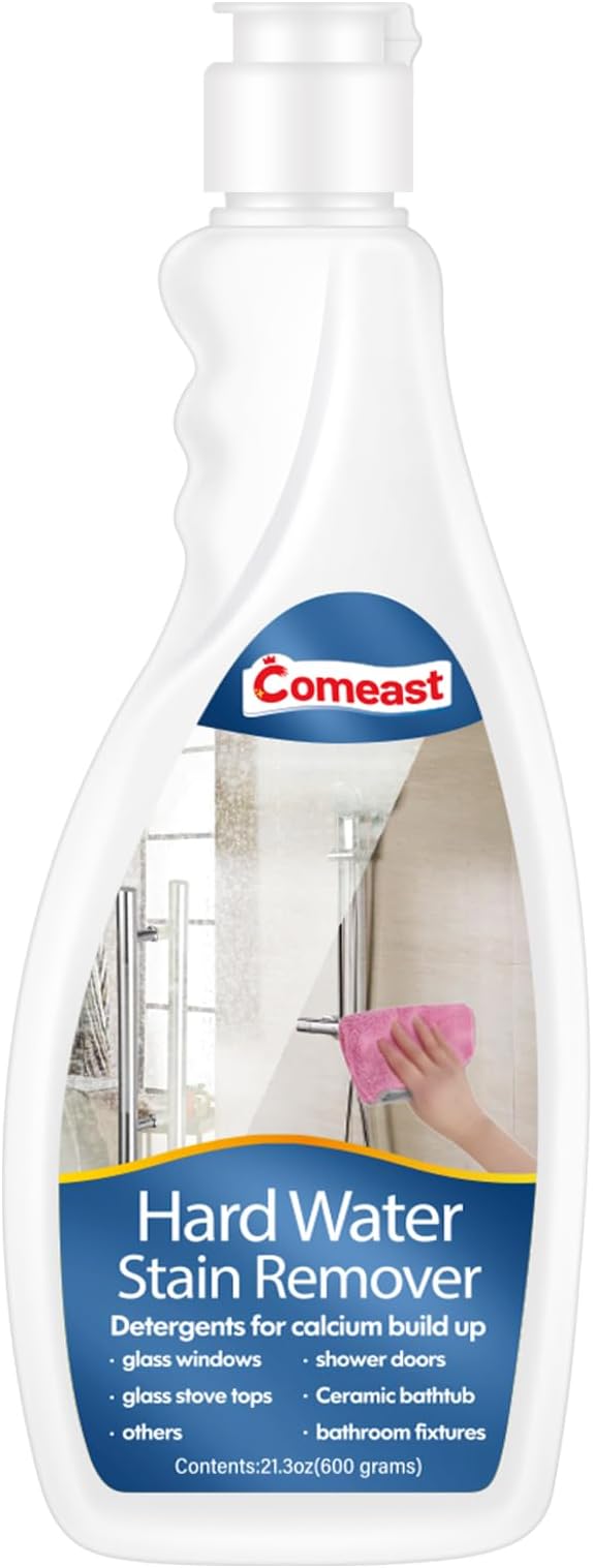 comeast Hard Water Stain Remover, Shower Glass Cleaner & Shower Door, Toilet Bowl Cleaner, for Calcium Build Up,Meet All Household Cleaner Needs 16 oz(600 grams)