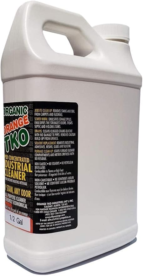 Organic Orange TKO - Stain remover, Floor cleaner, Degreaser, Glass cleaner, Multi Purpose Citrus Cleaner, Deodorizer, Stain Remover, Pet Safe, Non Toxic (64oz)