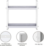 HNRLOY Bathroom Counter Organizer,Bathroom Countertop Organizer,Counter Shelf,Countertop Storage,Organization and Storage,Makeup Shelf,Sink Caddy(Grey 2 Tier)