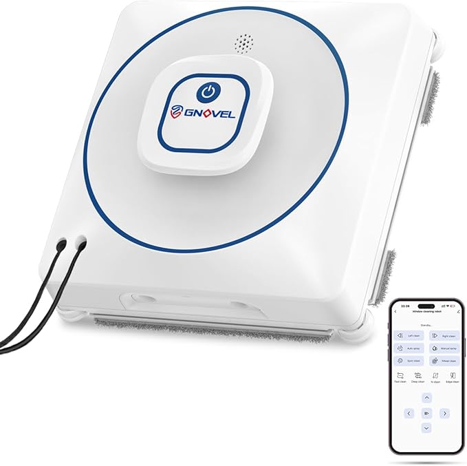 Window Cleaning Robot, 8000Pa Auto Window Cleaner with Intelligent Path Planning, 15-Stage Anti-Fall for High-Rise Glass, App & Remote Control, Hands-Free for Tile & Floor-to-Ceiling Windows