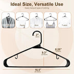 HOUSE DAY Black Plastic Hangers 60 Pack & Medium Mesh Laundry Bags 3 Pack - Space-Saving & Non-Slip Clothes Hangers with Hooks + Delicates Wash Bags Pefect for Closet Storage and Organization