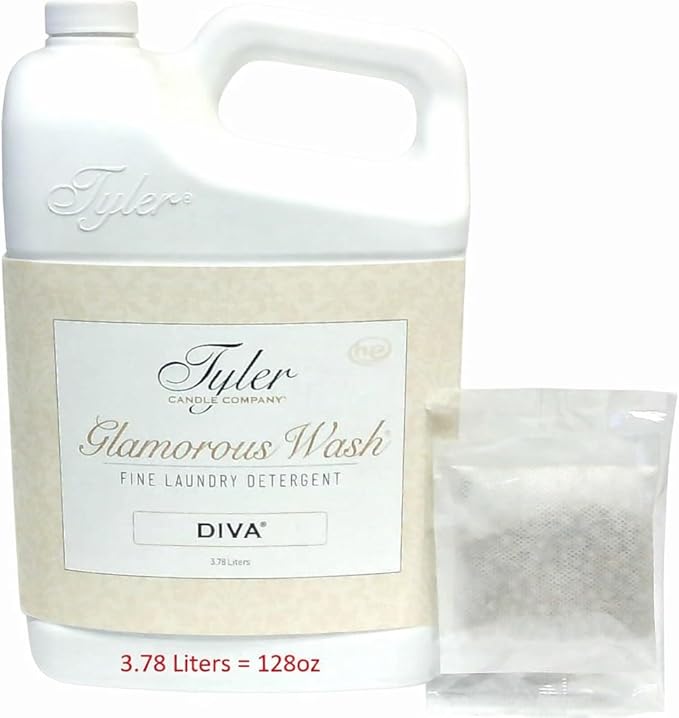 TYLER CANDLE COMPANY Gallon Wash Diva 128 Fl Oz Laundry Detergent/w Dryer Sachet Single Pouch