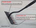 Manual Weeder Tool, 56" Weed Puller Tool with Sharp Blade, 11" Wide Heavy Duty Stand Weed Remover Gardening Hand Tool for Lawn, Yard, Patio and Backyard, Weeding Loosening Soil