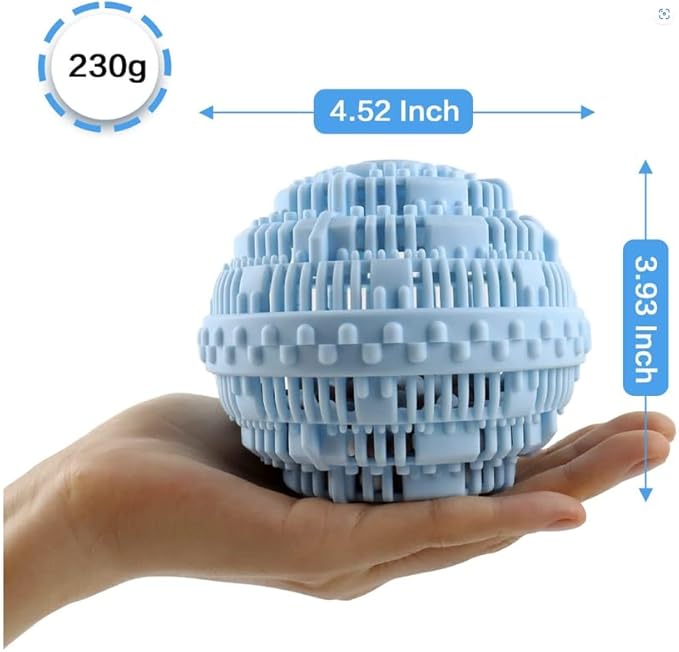 2pcs Laundry Ball - Natural Non-Chemical Detergent Laundry Balls for Washing Machine - Eco Friendly Wash Ball & Detergent Alternative for 2000 Washings(Light Blue)