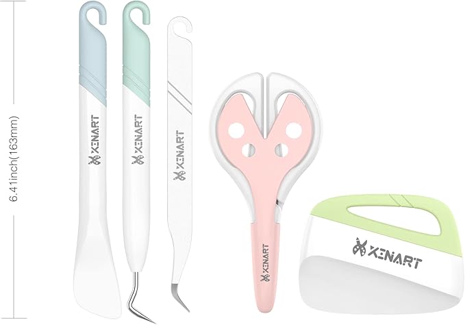 Xinart Vinyl Weeding Tools Set for Cricut Vinyl Weeder/Scraper/Spatula/Tweezers/Scissors Basic Weed Removal Tool Kit