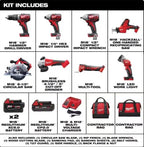 Milwaukee M18 18V Cordless Power Tool Combo Kit, 8-Tool Set, 3 Batteries, 2 Tool Bags, Charger Included