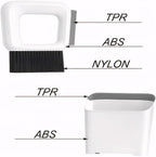 Compact Dustpan and Broom Set with Scrubber TPR Handle ABS Nylon Design Space Saving for Kitchen Bathroom Home Cleaning