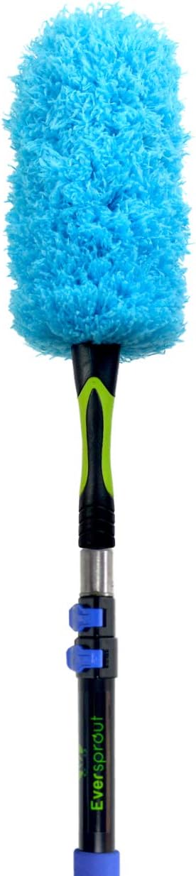 EVERSPROUT 5-to-14 Foot Flexible Microfiber Feather Duster and Extension Pole Combo (20 Foot Reach) | Lightweight, High-Grade Aluminum, 3-Stage Telescopic Pole | Extra Long 24-inch Feather Duster