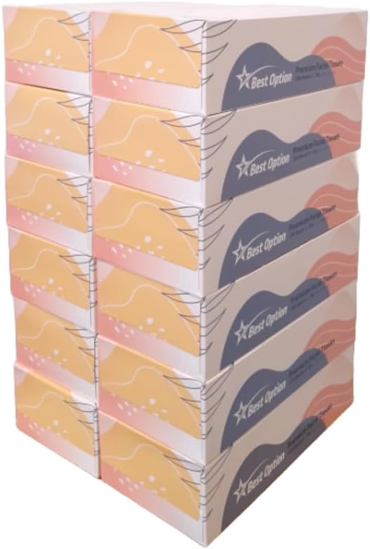 Soft 2-Ply Facial Tissue, White, 130-Count Box | Professional, Gentle and Durable | Great for Bathroom, Office, Business, School (1,560 Tissues, Bulk Pack of 12-Boxes)