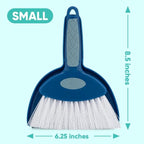 Small Broom with Snap-on Dust Pan, Blue Hefty Durable (1)