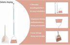 Mini Broom with Dustpan for Kids,Little Housekeeping Helper Set (White+Pink)