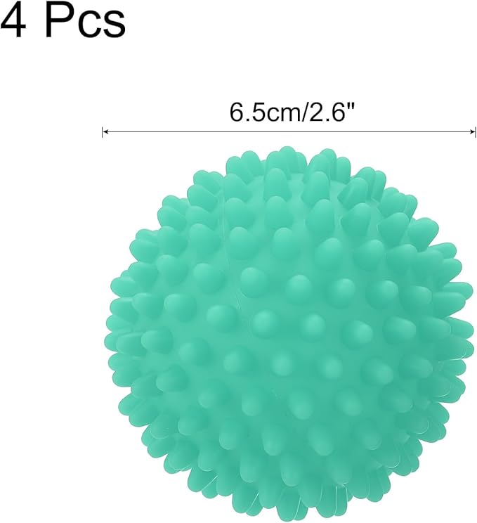 uxcell 4pcs Reusable Laundry Dryer Balls Vinyl Drying Balls for Reduce Wrinkles Static Fabric Softener Reduce Drying Time Save on Energy, Blue-Green