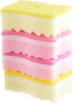 Yellow Pink Colors Multi-Functional Sponges Non-Scratch Scrub Sponges Household Kitchen Cleaning Sponges Durable Scouring Pads,Pack of 4