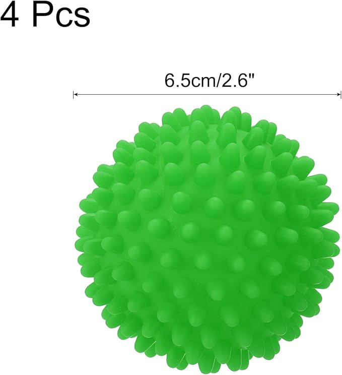 uxcell 4pcs Reusable Laundry Dryer Balls Vinyl Drying Balls for Reduce Wrinkles Static Fabric Softener Reduce Drying Time Save on Energy, Green