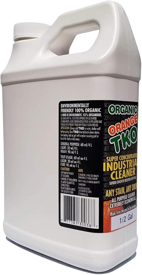 Organic Orange TKO - Stain remover, Floor cleaner, Degreaser, Glass cleaner, Multi Purpose Citrus Cleaner, Deodorizer, Stain Remover, Pet Safe, Non Toxic (64oz)