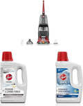 Hoover Power Scrub Deluxe Carpet Cleaner Machine & Prime Professional Deep Cleaning Carpet Shampoo, 50oz Formula, AH31959, White & Oxy Deep Cleaning Carpet Shampoo, 50oz Formula, AH30950, White