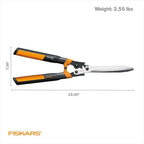 Fiskars 23" Hedge Shears, Hedge Clippers with PowerGear2 Technology that Multiplies Power for Less Effort, Garden Shears with SoftGrip Handles and Shock-Absorbing Bumpers